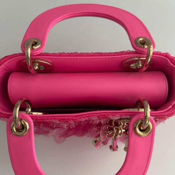 Dior Barbie pink sequin mini Ladydior bag - Picture 4 of 7